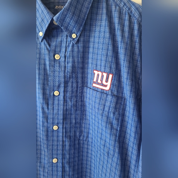 NY Giants Button Up Short Sleeve Top - Picture 2 of 3